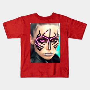 Enhanced Cyberpunk Woman Kids T-Shirt